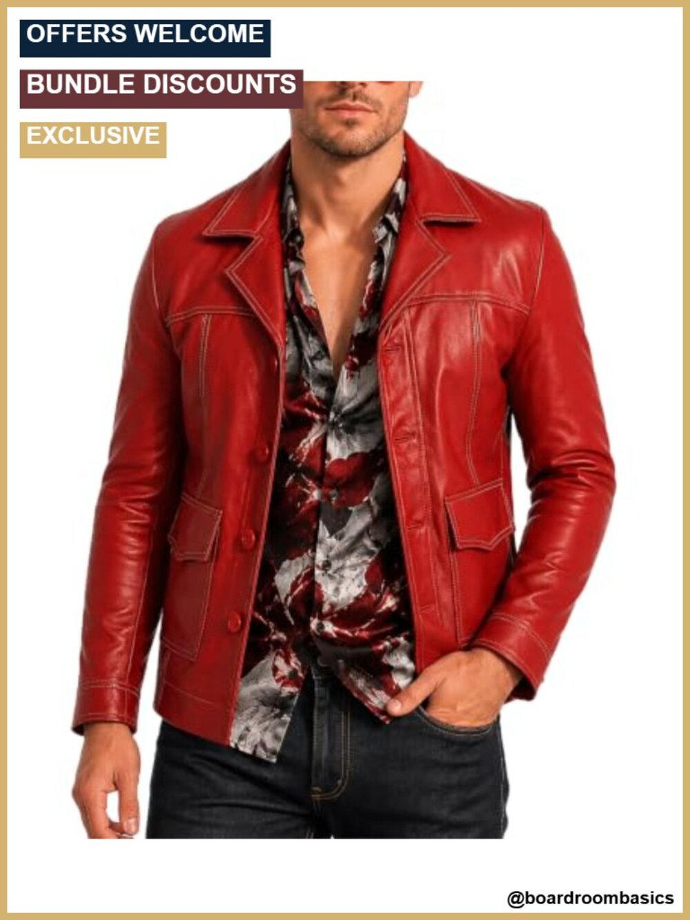 Mens Fight Club Tyler Durden Faux Leather Costume Jacket